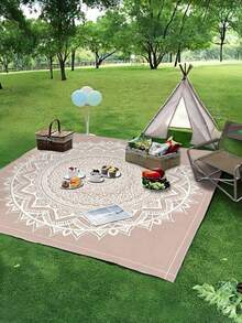 1 PIEZA Nuevo Mantel de picnic grande, impermeable y a prueba de arena, con estampado digital de moda y patrón fresco, suave, ligero y de secado rápido, portátil para camping, picnic, parque, playa, fiesta de verano, primavera y actividades al aire libre - Multicolor - Ver 7