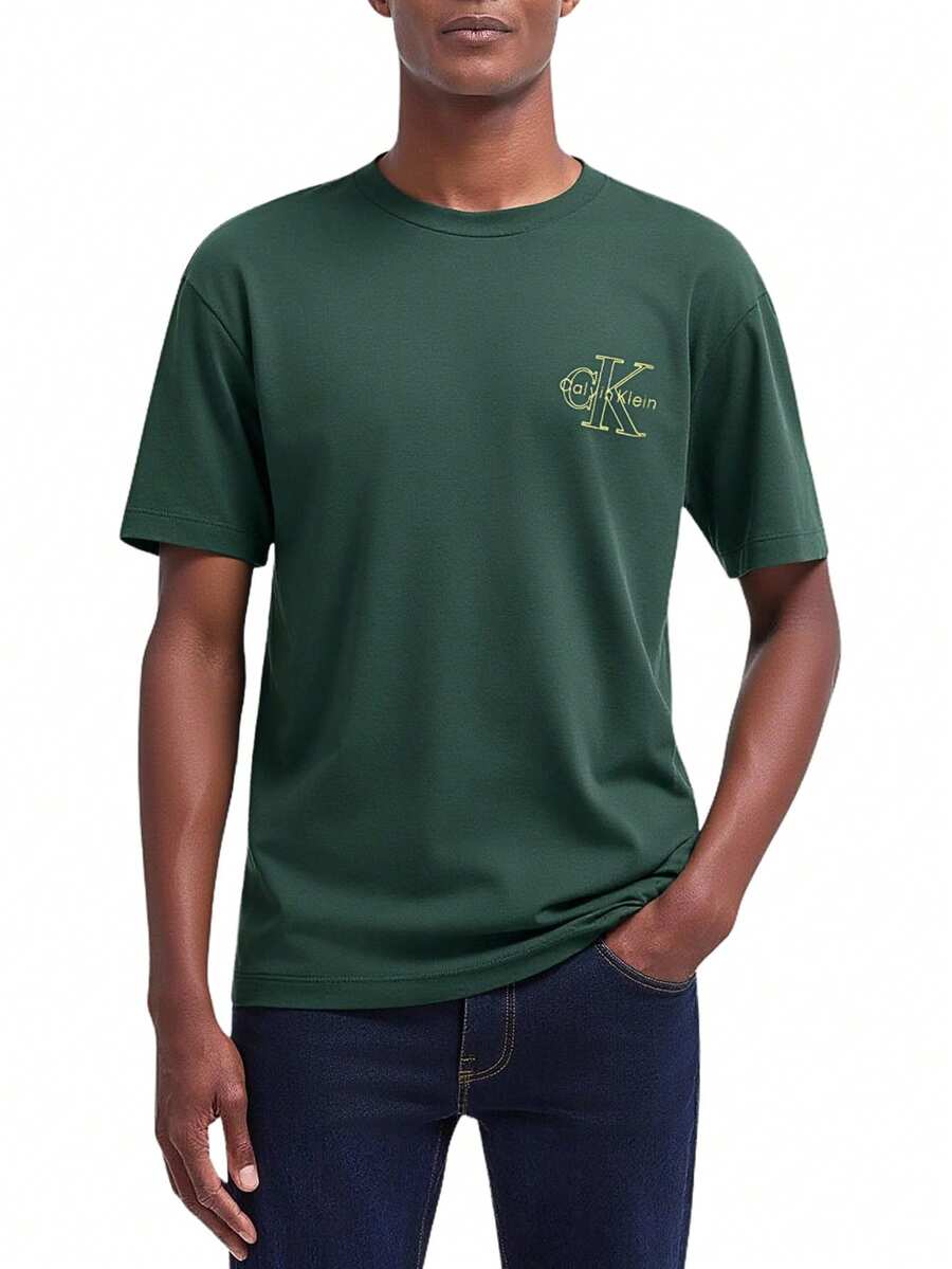 Calvin Klein Monogram Men's T-Shirts Green - Green - View 1