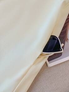 GlowEve Apricot Sleeveless V-Neck Bow Elegant Women Short Dress - Light Yellow - View 5