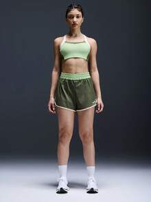 Powerista 女士撞色露脐背心和短裤运动套装 - 綠色 - 查看 4