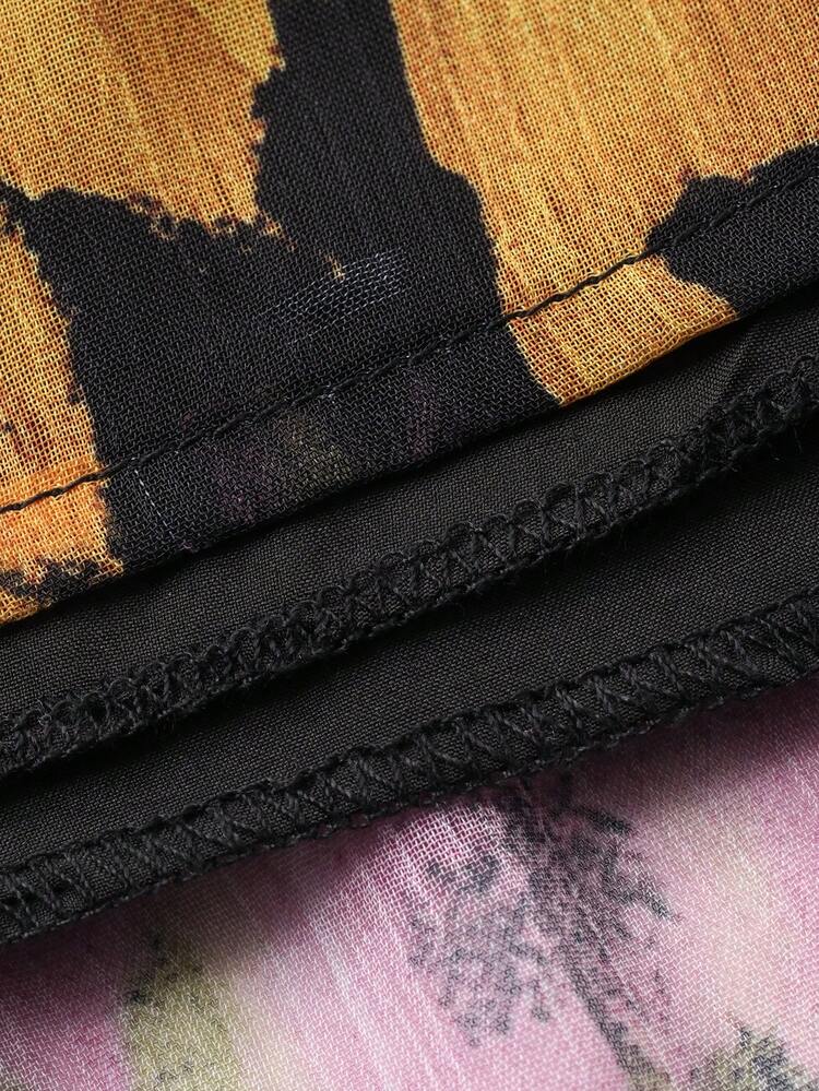 Women's Casual Fashionable Resort Style Full Print Tiered Hem Skirt, Spring/Summer/Autumn