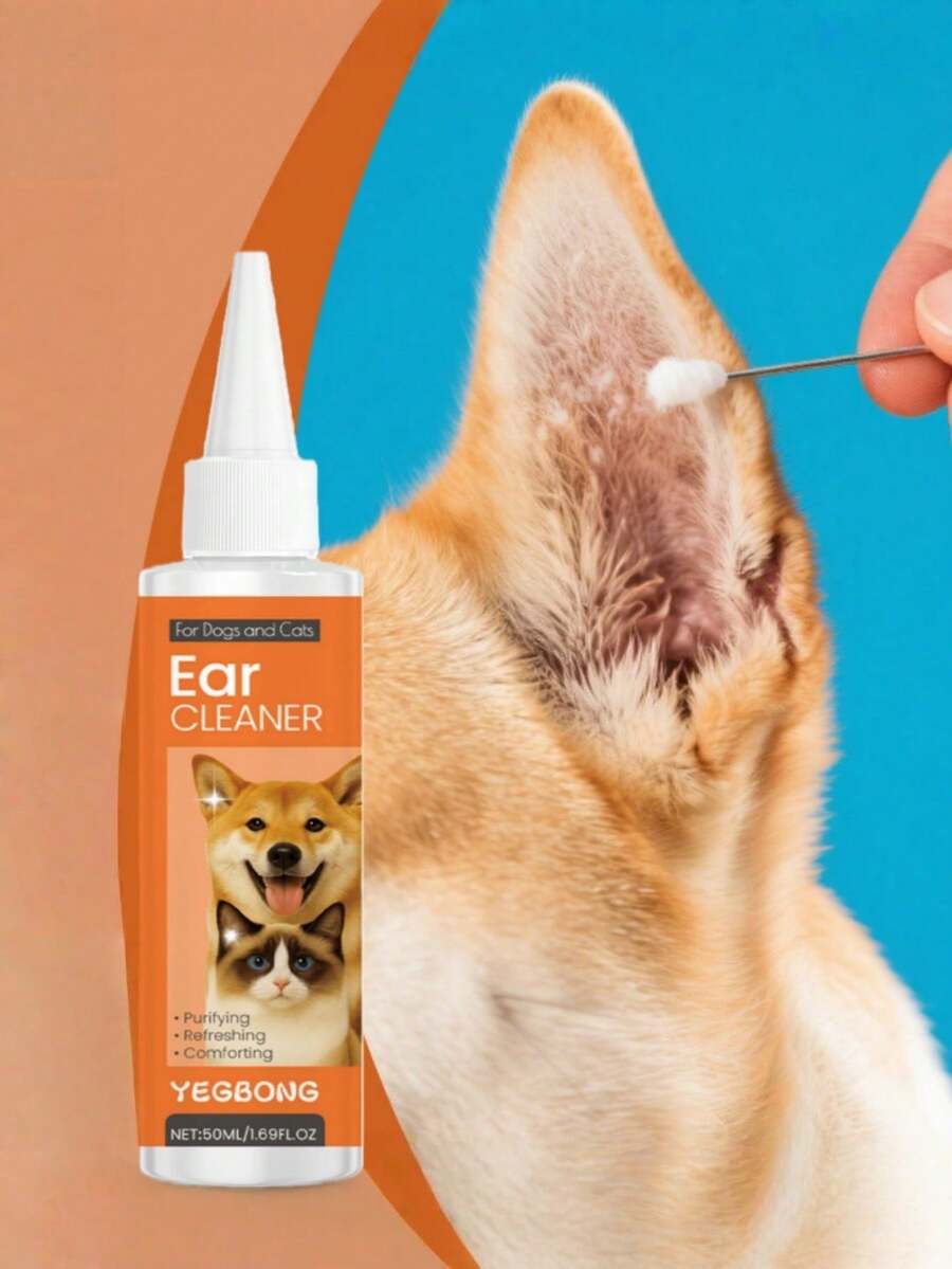1 buah/2 buah 50ml Pembersih Telinga Hewan Peliharaan, Tetes Penghilang Kotoran Telinga dan Bau untuk Telinga Anjing, Membersihkan dan Melembapkan - MultiWarna - View 1