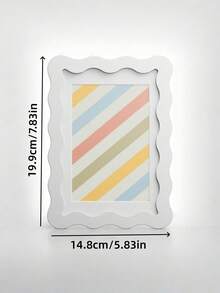 1 pieza Marco de fotos de cartulina de onda de la serie arcoíris, decoración para sala de estar, puede usarse como regalo de cumpleaños, regalo de boda, decoración de mesa Rama, regalo de inauguración de la casa, artículos esenciales para dormitorio, decoración de B&B (sin papel fotográfico) - Multicolor - Ver 2