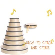 1PC 4/5/6/7/8/9/10/12Inch Hand Drum With Wooden Frame, Musical Percussion Instrument Suitable For Home Party - Multicolor - View 4