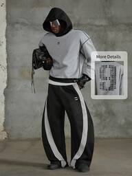 NEON BLANC Erkekler için Harf Baskılı Kontrast Renkli Kapüşonlu Sweatshirt