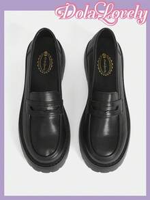 Dola Lovely Women's Fashion Versatile Wedge Platform Loafer , Black Shoes Sorceress Halloween Spring Shoes Spring Break Easter