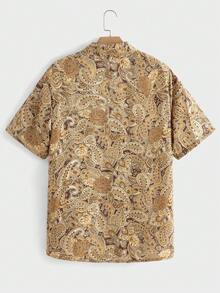 HIMLAND Men's Casual Vacation Cashew Flower Print Shirt - Multicolor - View 2