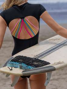 Swim SPRTY Áo tắm liền thân gợi cảm nhiều màu sắc khoét lỗ dành cho nữ, đồ đi biển, đồ bơi thể thao. - màu đen - Xem 4
