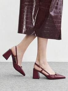 CUCCOO BIZCHIC Giày cao gót mũi nhọn màu đỏ tía cổ điển dành cho nữ, kiểu dáng slip-on, đa năng cho đi làm, hẹn hò, dự tiệc, lễ hội, đám cưới hoặc Giáng sinh. - Rouge Casaque - Xem 7