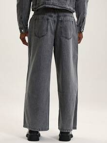 Musero Quần jean ống đứng kẻ sọc dáng rộng, cài nút, chỉ có size Xuân Hè. - Màu Xám nhạt - Xem 4