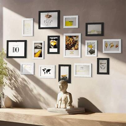 15Pcs/Set Photo Frames For Pictures Wall Picture Frame Wooden Frame For Wall Hanging Photo Decor Wedding Party Decoration Commemorative Gift Home Decor. Just Picture Frame, No Picture Gifts Birthday Graduation