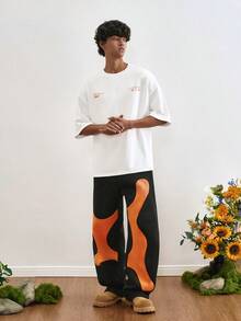 TOKVUE Men's Casual Letter Embroidery Round Neck Drop Shoulder T-Shirt, Summer Barcelona T-Shirt Spanish T-Shirt Mens Graphic T-Shirt - White - View 3