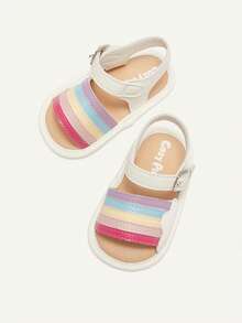Cozy Pixies 可爱彩虹白云朵婴儿户外凉鞋 - 白色 - 查看 4