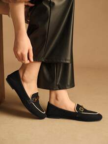 Rosivie Retro Schnallen Dekor Flache Schuhe für Frauen, vielseitig & elegant, Frühling/Sommer, Britischer Stil für Weihnachten - Schwarz - Übersicht 7