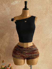 Soleia Trang phục dự tiệc cưới phong cách miền Tây, thường ngày, phù hợp cho lễ tốt nghiệp, tiệc trưa, ngày lễ Thánh Patrick, kỳ nghỉ xuân, lễ Phục sinh, lễ hội âm nhạc. Bộ đồ 2 mảnh thanh lịch, ấm áp, chất liệu dệt kim màu nâu, kiểu dáng bất đối xứng, vai lệch và lưng khoét họa tiết hoa dành cho nữ. - màu đen - Xem 5