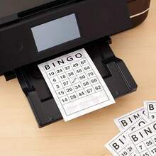60张宾果游戏纸卡，包含60张可重复使用的电子卡片，适用于宾果游戏、生日派对、公司活动、课堂游戏、家庭娱乐等场合。 - 黑與白 - 查看 7