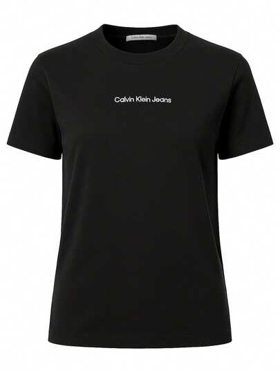 Calvin Klein Schwarzes T-Shirt für Damen mit institutionellem Muster