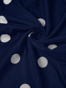 Ellevyn Đầm dệt kim lưới in họa tiết xếp ly dành cho nữ - Màu xanh hải quân - Xem 5