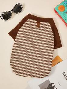 PETSIN 1 Cat Autumn And Winter Clothes Striped Clothing, French Style Teddy Bear, Versatile Base Shirt, Suitable For Winter - Brown - View 3