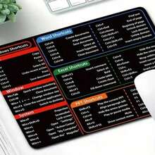 Keyboard Shortcuts Mouse Pad - Boost Productivity With Thickened Anti-Skid Rubber, 9.45 X 7.9 Inches, Compatible With Microsoft Word And Excel For PC Windows, Ergonomic Design For Comfortable Use Back To School - Multicolor - View 7