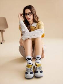 CUCCOO EASI Giày thể thao nữ buộc dây, thoải mái, đa năng cho mặc hàng ngày. - Màu vàng - Xem 7