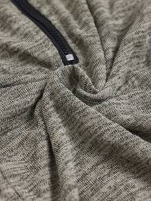 Powerista Women's Raglan Sleeve Zip-Up Half Placket Sporty Sweatshirt - Grey - View 8