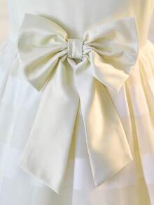 SHEIN Đầm không tay cổ tròn thanh lịch, thời trang dành cho bé gái tuổi teen - trắng - Xem 10