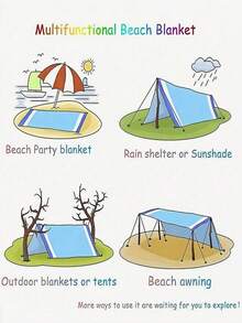 1 PIEZA Nuevo Mantel de picnic grande, impermeable y a prueba de arena, con estampado digital de moda y patrón fresco, suave, ligero y de secado rápido, portátil para camping, picnic, parque, playa, fiesta de verano, primavera y actividades al aire libre - Multicolor - Ver 4