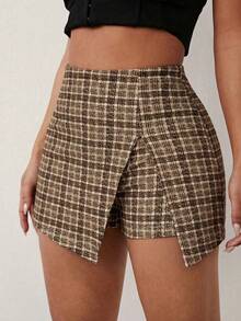 Radiana Quần short nữ gợi cảm, phong cách vintage tối giản, cạp cao, họa tiết răng cưa màu nâu, quần short ôm sát, quần short nâu, quần thường ngày, quần short đa năng dễ phối đồ, trang phục phong cách retro, đi làm, công sở, dạo phố, mua sắm, tụ họp, quần short công sở. - Nhiều màu - Xem 3