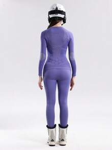 In My Nature Women's Moisture-Wicking Base Layer Thermal Underwear For Skiing - Purple - View 5
