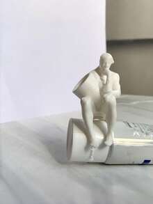 Zazumi 1PC 3D Printed Creative Toilet Thinker Man Squeeze Toothpaste Dispenser Cap Funny Gag Gift Novelty Bathroom Gadget For Adults Teens Practical Joke - Multicolor - View 7