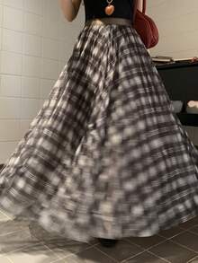 DAZY Chân váy nữ kiểu dáng thường ngày, chất liệu có họa tiết, thích hợp cho mùa xuân/hè. - màu nâu - Xem 10