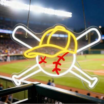 These Atmospheric Neon Lights Are Inspired By Baseball And Made From Transparent Acrylic Material. They Are Versatile Decorative Lights Suitable For Various Occasions, Ideal For Room Decoration And Creating A Specific Ambiance.