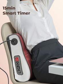 Teckwe Lower Back Neck Massager With Heat, 3 D Kneading Massage Pillow For Back Neck Shoulder Leg, Body Relax At Home Office And Car, Massage Vibrator, Ideal Gift For Men Women-EU Plug - EU C Type Plug(220-240V) - View 5