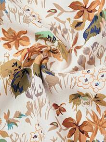 Ellevyn Vestido ajustado de verano con estampado floral y mangas de globo, con diseño 2 en 1 - Amarillo - Ver 5