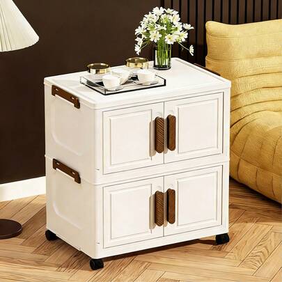 Cabinet-Style Foldable Storage Box, Convenient Bedside Table, Year-End Stockpile Storage Box, Summer Clothes Storage Box, Household Living Room Toy Box, Kitchen Storage Cabinet, Snack Cabinet, Bathroom Storage Cabinet, Simple And Luxurious Multi-Layer Plastic Storage Cabinet - Spacious Drawer-Style Toy And Sundries Storage Cabinet, Foldable And Detachable Storage Box