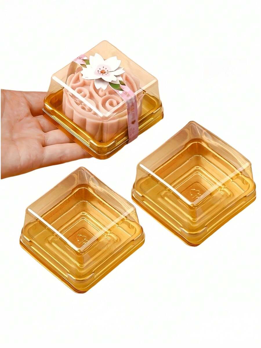 50个/100个装透明盖塑料烘焙容器 - 蛋糕、巧克力、糕点包装盒，生日、婚礼礼物，烘焙工具和厨房配件 - 多色 - 查看 1