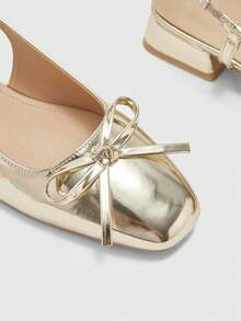 CUCCOO BIZCHIC Zapatos planos versátiles para ir al trabajo, de base dorada, para Navidad - Oro rosa - Ver 8