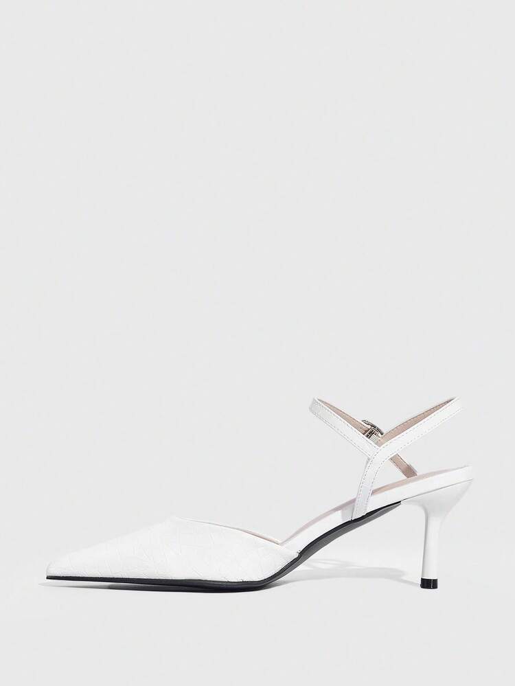 CUCCOO SZL Women's Shoes European And American Style Women's Closed Toe High Heels 2026 Spring And Summer New Fashion Pointed Back Thin Heel Shoes Temperament Buckle Sandals