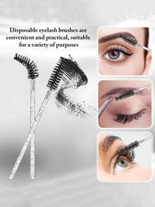 Disposable Makeup Brush Set - 10cm Mascara, Eyeshadow, Eyebrow Brush Kit | 10-200 Pcs For Salon, Practice, Travel - Multicolor - View 8