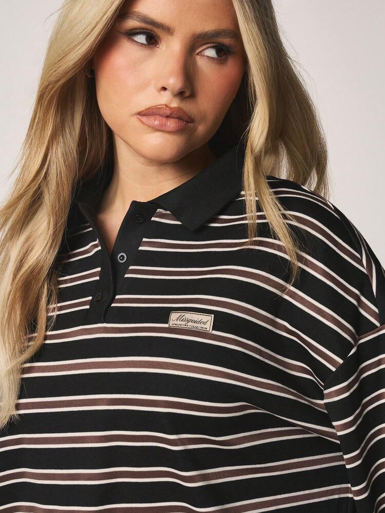 MISSGUIDED Oversized Striped Long Sleeve Hoodie And Wide Leg Palazzo Pants Two Piece Matching Co Ord Set Fall Winter Loungewear