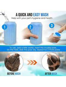 Pet Foot-Washing Cup - The Ultimate Tool For Cat Bathing. Pet Supplies Cleaning And Beauty Foot-Washing Device. Dog Foot-Washing Cup. - Blue - View 2