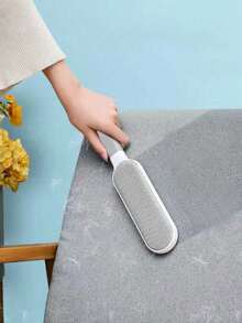 可重复使用的除尘清洁刷，双面宠物毛发去除器，手动防静电刷，适用于猫毛、衣物、沙发、家具、床上用品和地毯，无需电源 - 灰色 - 查看 3