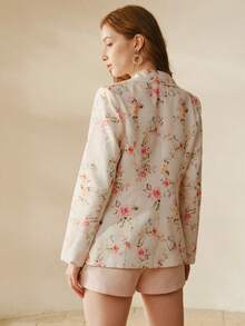 MOTF PREMIUM FLORAL PRINT SPRING ATMOSPHERE BLAZER IN PINK - Beige - View 3