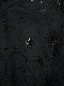 SHEIN BAE Women's Elegant Party Embroidered Sequin Skirt - Black - View 5