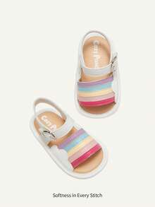 Cozy Pixies 可爱彩虹白云朵婴儿户外凉鞋 - 白色 - 查看 1