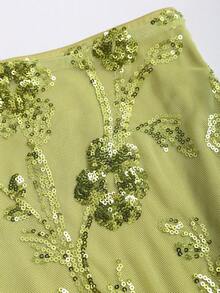 SHEIN Sweetro Sexy Sequins Sequin Tassel Bodycon Mini Skirt, Fashionable For Nightclub, Party, Date, Banquet, New Year, Spring/Summer/Autumn/Winter - Green - View 4