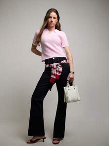 Nöista Polo tricoté. Manches courtes et col polo, pour des looks de fête, de villégiature et de la Saint-Valentin, printemps-été. - Mauve - Voir 6