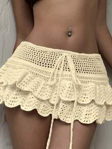 Sunnyshic Váy len nữ - Màu vàng - Xem 7