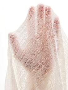 Travachic Women's Casual White Semi Sheer Ribbed Knit Top With Lace Up Back And Bell Long Sleeves - White - View 8